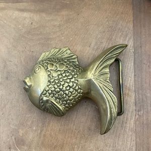 Vintage Brass Goldfish belt buckle